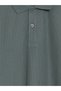 Vizyon New Season Green Polo Collar Standard Fit Striped Men's T-Shirt - 6