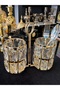 Crystal Large Stone Gold Spoon Holder Presentation Dish - 6