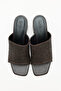 Heels 2641 - Textured Wide Band Brown Straw Women's Heels
