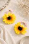 Yellow Color 8 cm Bagel Rubber Buckle with Sunflower Figure 1 Piece - 2
