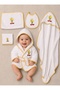 Newborn Embroidered Baby Bathrobe Set 5 Pieces Compatible with 0-2 Years Old 100% Cotton Curly Towels - Baby - 3
