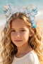 Blue Color Mixed Figure Children's Crown with Bells - 2