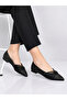 Trendy Women's Black Stone Pointed Toe Ballet Flats