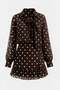 Perra Polka Dot Scarf Set Brown