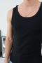 Men's Slim Fit Ribbed Athlete Crew Neck Cotton Basic - 2