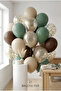 Boho Birthday Balloon Set 20-Piece Sea Sand Eucalyptus Brown Gold Confetti Party Decoration - 3