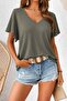    Women's Short Sleeve V-Neck Viscose Blouse - 3