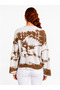 Women's Relaxed Fit Patterned Knitwear Sweater - 2