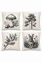 Mushroom and Rabbit Patterned 4-Piece Children's and Baby Pillowcase Set - 4