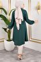 Viscose Tunic with Elastic Cuffs Emerald Green - 3
