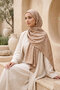 Modern Ring Pattern Jacquard Shawl Series Beige - 2
