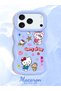 iPhone 17/18 Pro Max Compatible Case with Camera Protector Blue Silicone Couple Phone Case Kitty Pattern - 2