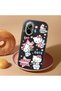 Realme C67 Compatible Case Camera Protector Black Silicone Couple Phone Case with Kitty Pattern - 2