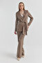 Women's Belted Shiny Satin Detailed Jacket - 7