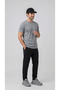 Men's Gray Regular Full-Fit Crew Neck T-Shirt - 6