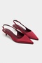 Rovia Burgundy Satin Pointed Toe Thin Heeled Women's Shoes - 4