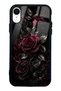 iPhone Xr Obsidian Burgundy Roses Design Glossy Phone Case