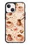 iPhone 13 Mini Glossy Phone Case with Blush Coffee Bow Design