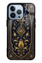 iPhone 13 Pro Sapphire Ottoman Gold Design Glossy Phone Case