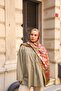 Petra Brush Paint Pattern Shawl - Khaki - 4