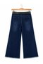 Plus Size Belted Lycra Denim Women's Trousers - 2