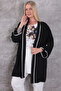 Plus Size Trendy and Stylish Two-Piece Set White Ribbed Tunic Floral Print Long Sleeve Women's Tunic
