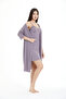 Women's 95% Viscose Polka Dot Patterned Dressing Gown & Nightgown Set - 7