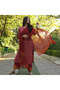 Maroon Rayon Salwar Kameez & Dupatta Set - ALV2009 | Maroon-Size:(S-36-Inches) - 3