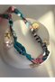 Women's Patterned Scarf Necklace with Floral Detail, Stylish Neck Accessory (55 cm) - 2