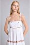 Square Neck Cotton Sleeveless Beige Dress G7993Ax26Sm - 3