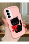 Samsung Galaxy A56 Compatible Case Camera Protector Pink Silicone Couple Phone Case Cat Pattern