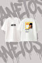 Katy Perry Banana Design Back Printed Cotton White Oversize T-Shirt