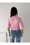 Women's Drawstring Detailed Crop T-Shirt – Short Sleeve Basic Blouse - 3