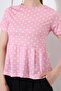 Women's Sandy Crew Neck Short Sleeve Peplum Blouse - 2