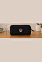 Unisex Black Pen Holder, Double Compartment Pen Case, Teddy Bear Logo, 20X10X5Cm - 4