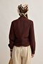 Scarf Belted Waist Shirt Coffee - 6