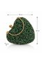 Women's Green Crystal Full Stone Heart Evening Dress Bag Boxed Night Portfolio - 4