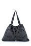 Denim Women's Shoulder Bag with Zipper and Button Detail Harmony Anthracite - 6