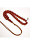 Antique Afghani Rosary 33 Beads 9x10.5mm Deep Red Translucent Prayer Beads Brown Cord Tassel
