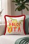 La Dolce Vita Lemon Floral Fringe Pillowcase-Mediterranean Yellow Green Red Tassel Throw Pillow Cover - 4