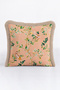 Exotic Bird Botanical Fringe Pillowcase - Elegant Spring Salmon Green Mink Tassel Throw Pillow Cover