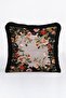 Floral Spring Design Fringed Pillowcase - Botanical Powder Black Tassel Throw Pillow Cover - 5