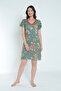 Floral Lace Nightgown - Comfortable Fit Home Dress with Wide Size Options