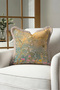Floral Japanese Garden Fringe Pillowcase - Far East Boho Turquoise Mink Tassel Throw Pillow Cover - 7