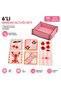 Woodtown Set of 6 Coasters – 3 mm White Mdf Uv Printed Decorative Coasters, Pink Wooden Gift Box