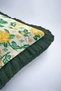Elegant Fringed Pillowcase with Floral Spring Garden Motif - Botanical Green Gray Tassel Throw Pillow Cover - 8