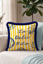 Summer Marine Striped La Dolce Vita Fringed Pillowcase - Navy Blue Tassel Throw Pillow Cover - 5