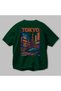 Tokyo Japan Green Oversize Country City Back Printed Unisex T-Shirt 100% Cotton Premium - 3