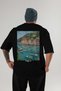 Portofino Italy Black Oversize Country City Back Printed Unisex T-Shirt 100% Cotton Premium - 2