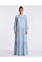 Long Sleeve Embroidered Summer Dress - 2
